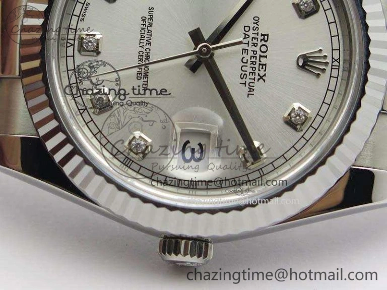 DateJust 41mm 126334 Noob 1:1 Best Edition Fluted Bezel Silver Diam Dial On SS Oyster Bracelet A Packable 3581