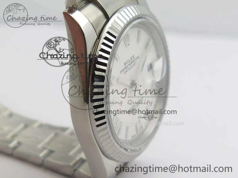 Soft DateJust 41mm 126334 Noob 1:1 Best Edition Fluted Bezel White Roman Dial On SS Oyster Bracelet A 3579