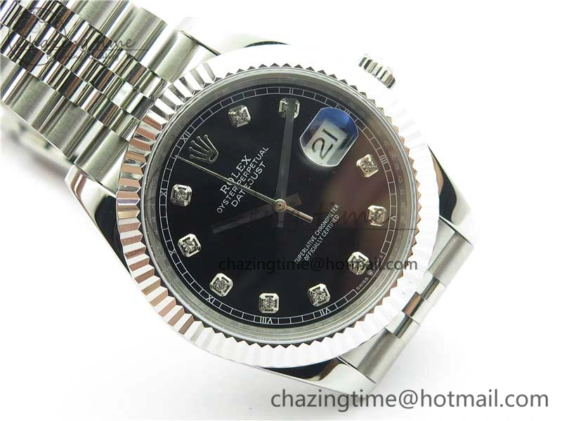 Durable DateJust 41mm 126334 SS BP Maker 1:1 Best Edition New Version Black Crystal Dial on Jubilee Bracelet 3024