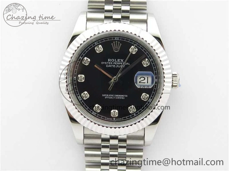 Durable DateJust 41mm 126334 SS BP Maker 1:1 Best Edition New Version Black Crystal Dial on Jubilee Bracelet 3024