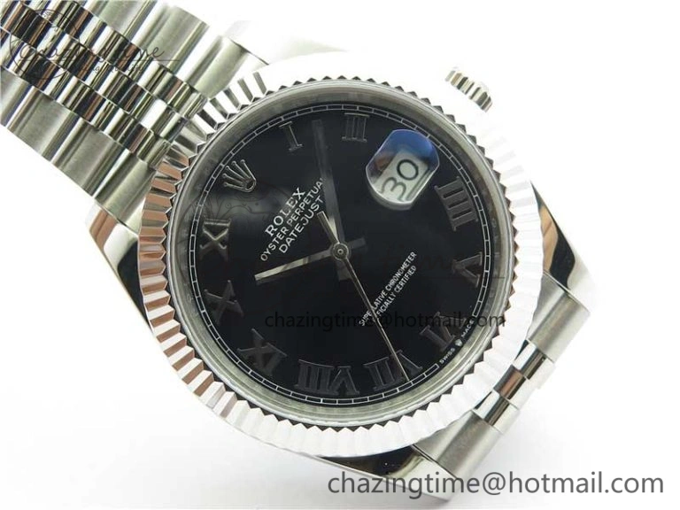 Chic DateJust 41mm 126334 SS BP Maker 1:1 Best Edition New Version Black Roman Dial on Jubilee Bracelet 3034