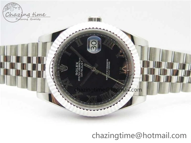 Chic DateJust 41mm 126334 SS BP Maker 1:1 Best Edition New Version Black Roman Dial on Jubilee Bracelet 3034