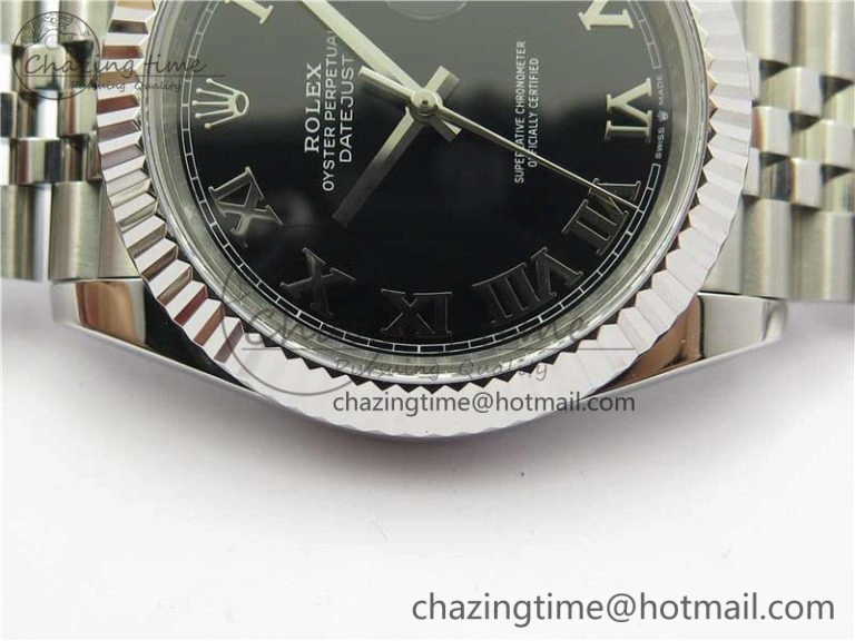 Chic DateJust 41mm 126334 SS BP Maker 1:1 Best Edition New Version Black Roman Dial on Jubilee Bracelet 3034