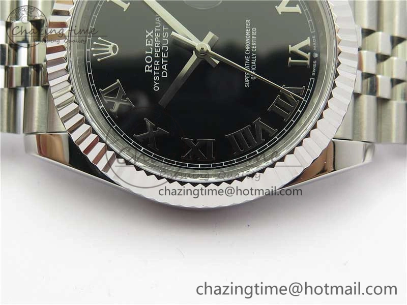 Chic DateJust 41mm 126334 SS BP Maker 1:1 Best Edition New Version Black Roman Dial on Jubilee Bracelet 3034