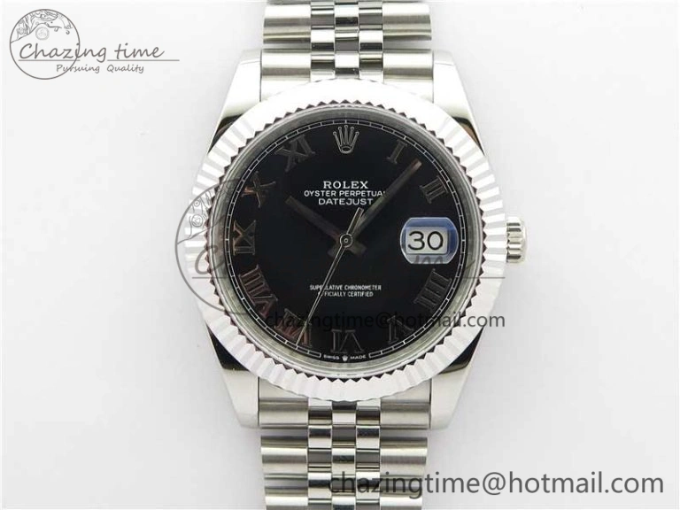 Chic DateJust 41mm 126334 SS BP Maker 1:1 Best Edition New Version Black Roman Dial on Jubilee Bracelet 3034