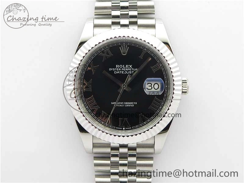 Chic DateJust 41mm 126334 SS BP Maker 1:1 Best Edition New Version Black Roman Dial on Jubilee Bracelet 3034