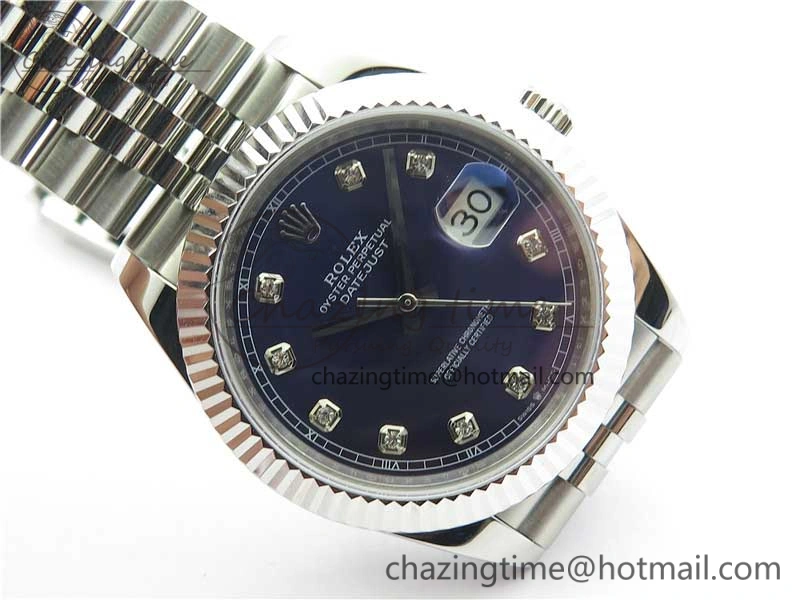 NewStyle DateJust 41mm 126334 SS BP Maker 1:1 Best Edition New Version Blue Crystal Dial on Jubilee Bracelet 3022