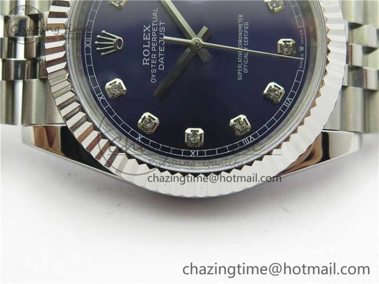 NewStyle DateJust 41mm 126334 SS BP Maker 1:1 Best Edition New Version Blue Crystal Dial on Jubilee Bracelet 3022
