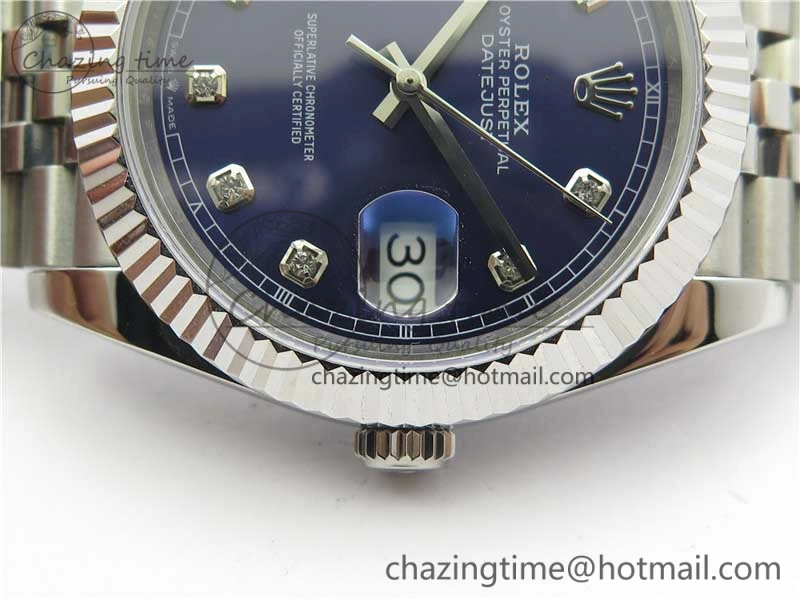 NewStyle DateJust 41mm 126334 SS BP Maker 1:1 Best Edition New Version Blue Crystal Dial on Jubilee Bracelet 3022