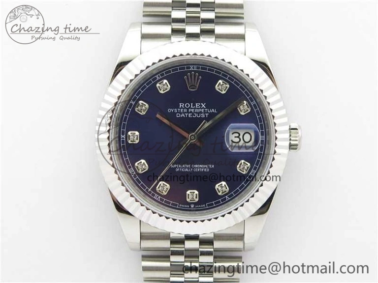 NewStyle DateJust 41mm 126334 SS BP Maker 1:1 Best Edition New Version Blue Crystal Dial on Jubilee Bracelet 3022