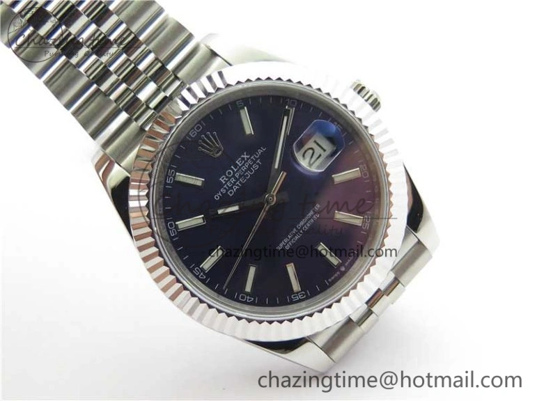 QuickDry DateJust 41mm 126334 SS BP Maker 1:1 Best Edition New Version Blue Dial on Jubilee Bracelet 3028