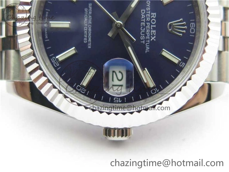QuickDry DateJust 41mm 126334 SS BP Maker 1:1 Best Edition New Version Blue Dial on Jubilee Bracelet 3028