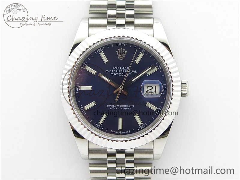 QuickDry DateJust 41mm 126334 SS BP Maker 1:1 Best Edition New Version Blue Dial on Jubilee Bracelet 3028