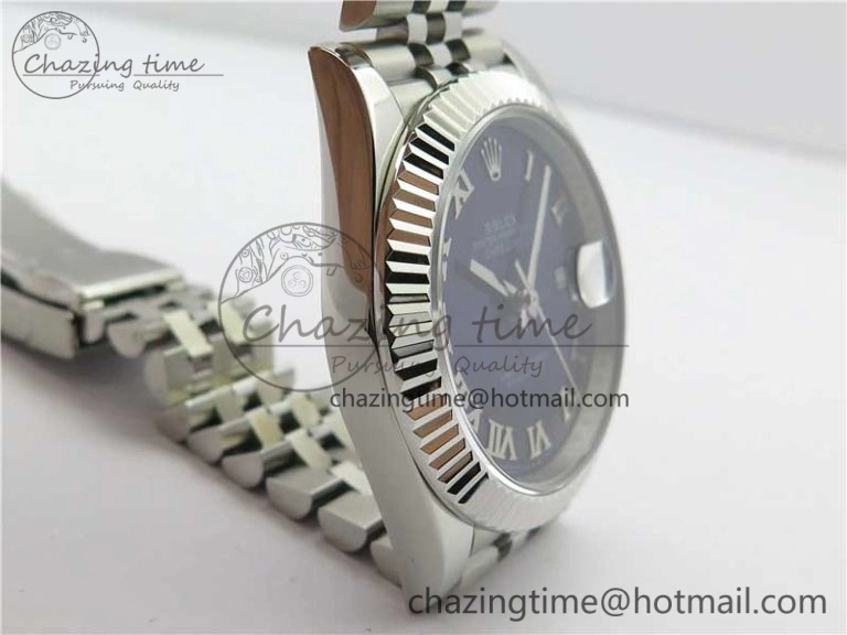 QuickDry DateJust 41mm 126334 SS BP Maker 1:1 Best Edition New Version Blue Roman Dial on Jubilee Bracelet 3033