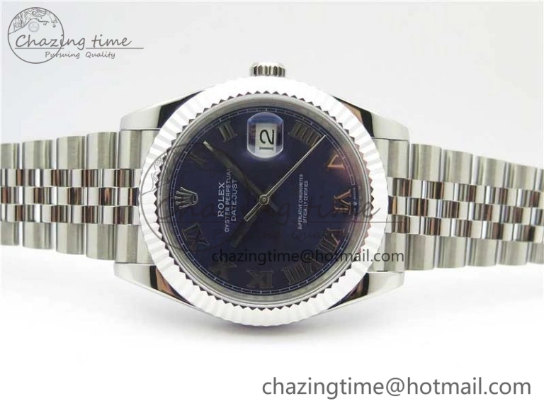 QuickDry DateJust 41mm 126334 SS BP Maker 1:1 Best Edition New Version Blue Roman Dial on Jubilee Bracelet 3033