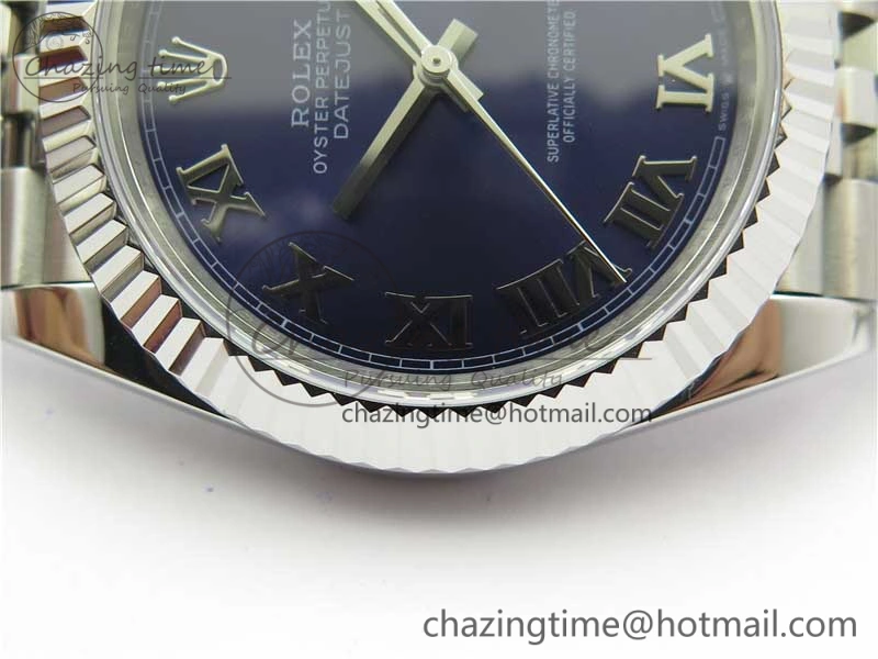 QuickDry DateJust 41mm 126334 SS BP Maker 1:1 Best Edition New Version Blue Roman Dial on Jubilee Bracelet 3033