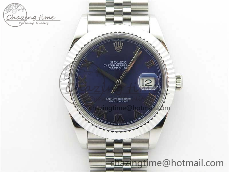 QuickDry DateJust 41mm 126334 SS BP Maker 1:1 Best Edition New Version Blue Roman Dial on Jubilee Bracelet 3033