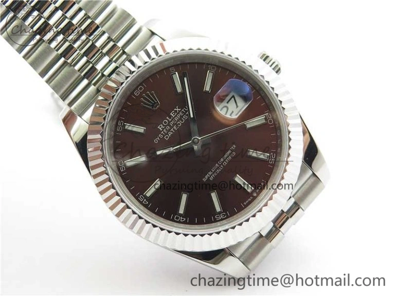 DateJust 41mm 126334 SS BP Maker 1:1 Best Edition New Version Brown Dial on Jubilee Bracelet Breathable 3026