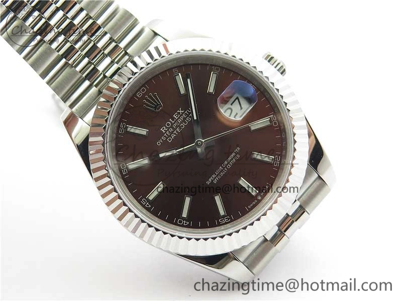 DateJust 41mm 126334 SS BP Maker 1:1 Best Edition New Version Brown Dial on Jubilee Bracelet Breathable 3026