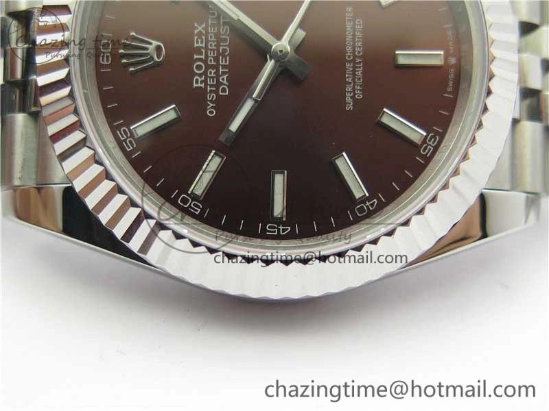 DateJust 41mm 126334 SS BP Maker 1:1 Best Edition New Version Brown Dial on Jubilee Bracelet Breathable 3026