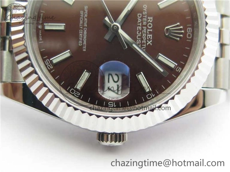 DateJust 41mm 126334 SS BP Maker 1:1 Best Edition New Version Brown Dial on Jubilee Bracelet Breathable 3026