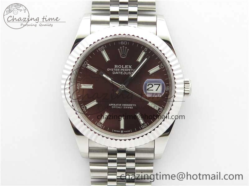DateJust 41mm 126334 SS BP Maker 1:1 Best Edition New Version Brown Dial on Jubilee Bracelet Breathable 3026