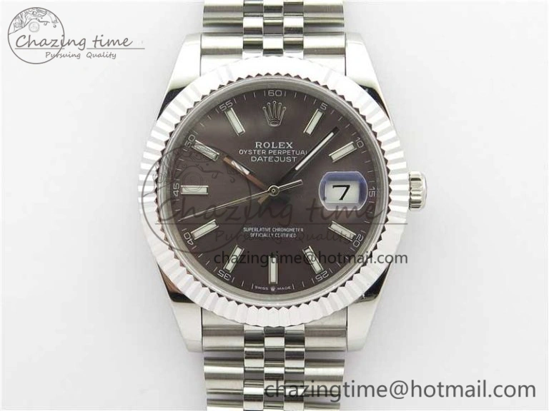 EasyMatch DateJust 41mm 126334 SS BP Maker 1:1 Best Edition New Version Gray Dial on Jubilee Bracelet 3029
