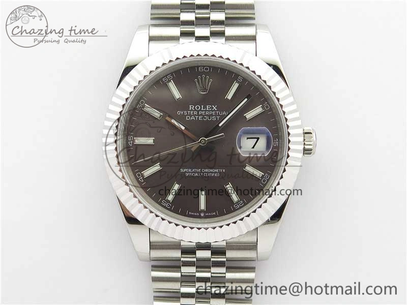 EasyMatch DateJust 41mm 126334 SS BP Maker 1:1 Best Edition New Version Gray Dial on Jubilee Bracelet 3029