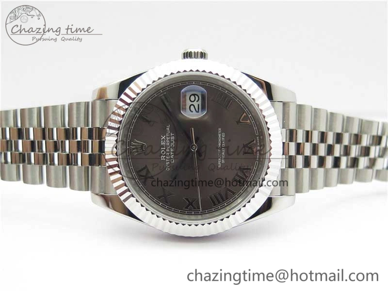 DateJust 41mm 126334 SS BP Maker 1:1 Best Edition New Version Gray Roman Dial on Jubilee Bracelet ModernLook 3035