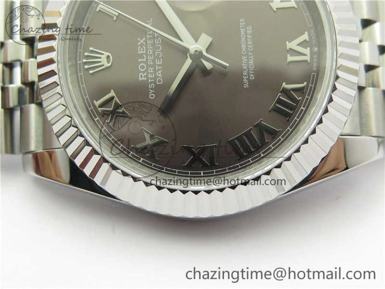 DateJust 41mm 126334 SS BP Maker 1:1 Best Edition New Version Gray Roman Dial on Jubilee Bracelet ModernLook 3035