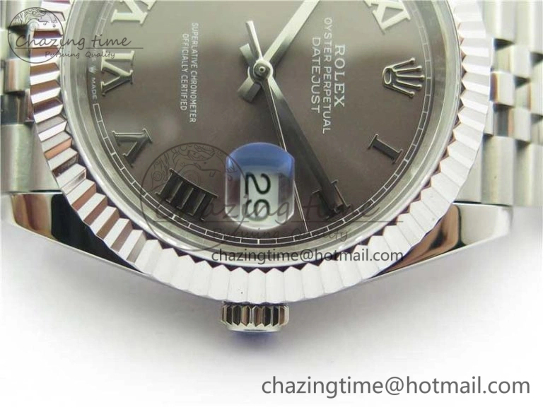 DateJust 41mm 126334 SS BP Maker 1:1 Best Edition New Version Gray Roman Dial on Jubilee Bracelet ModernLook 3035