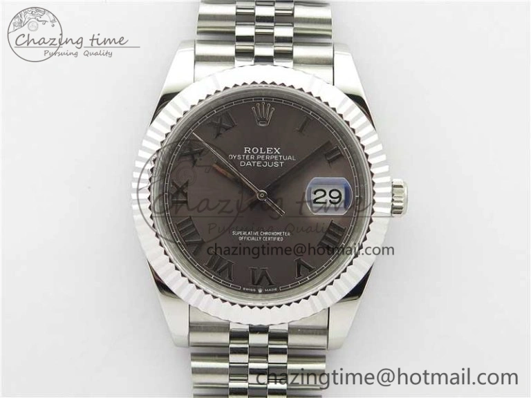 DateJust 41mm 126334 SS BP Maker 1:1 Best Edition New Version Gray Roman Dial on Jubilee Bracelet ModernLook 3035