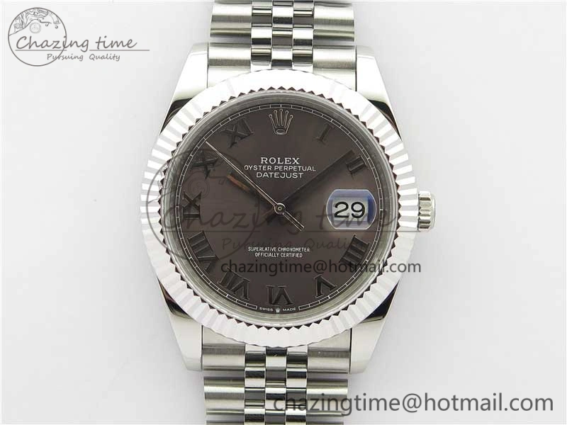 DateJust 41mm 126334 SS BP Maker 1:1 Best Edition New Version Gray Roman Dial on Jubilee Bracelet ModernLook 3035