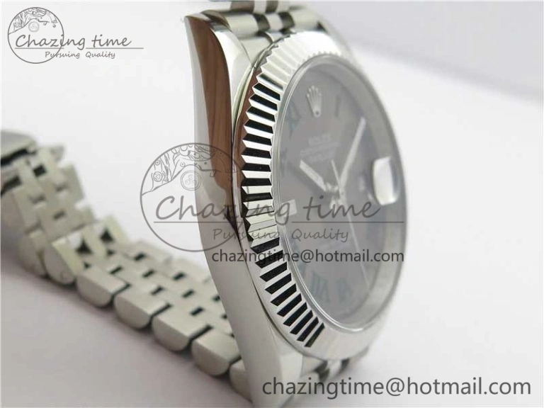 MoistureWicking DateJust 41mm 126334 SS BP Maker 1:1 Best Edition New Version Gray Green Roman Dial on Jubilee Bracelet 3031