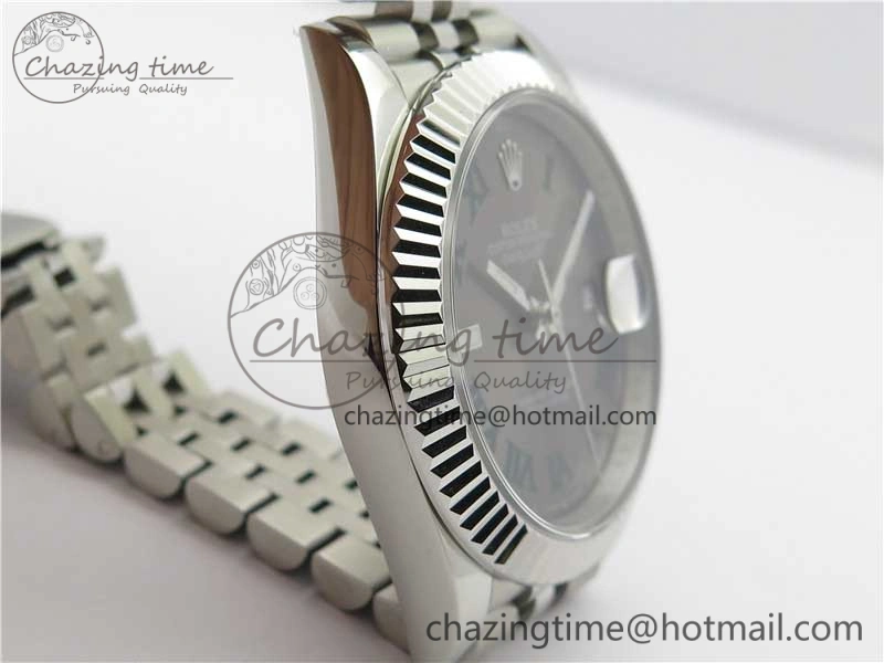 MoistureWicking DateJust 41mm 126334 SS BP Maker 1:1 Best Edition New Version Gray Green Roman Dial on Jubilee Bracelet 3031