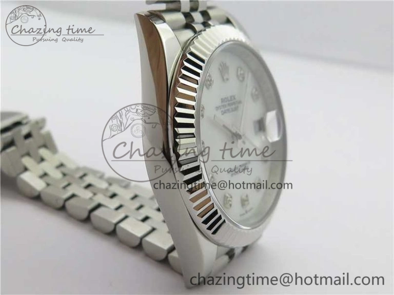 Resilient DateJust 41mm 126334 SS BP Maker 1:1 Best Edition New Version White MOP Crystal Dial on Jubilee Bracelet 3027