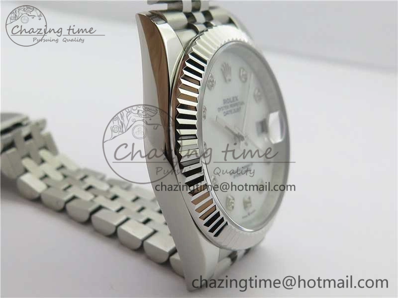 Resilient DateJust 41mm 126334 SS BP Maker 1:1 Best Edition New Version White MOP Crystal Dial on Jubilee Bracelet 3027