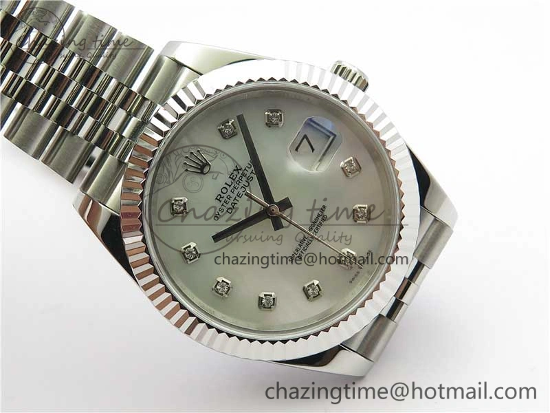 Resilient DateJust 41mm 126334 SS BP Maker 1:1 Best Edition New Version White MOP Crystal Dial on Jubilee Bracelet 3027