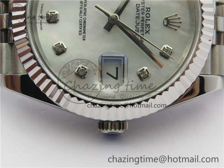 Resilient DateJust 41mm 126334 SS BP Maker 1:1 Best Edition New Version White MOP Crystal Dial on Jubilee Bracelet 3027