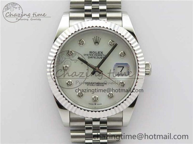 Resilient DateJust 41mm 126334 SS BP Maker 1:1 Best Edition New Version White MOP Crystal Dial on Jubilee Bracelet 3027
