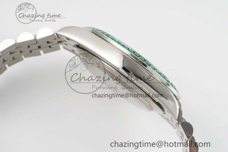 DateJust 41mm DIWF 1:1 Best Edition 904L Steel Green Diamonds Bezel Green Dial Arabic Marker on Jubilee Bracelet SA Premium 2335