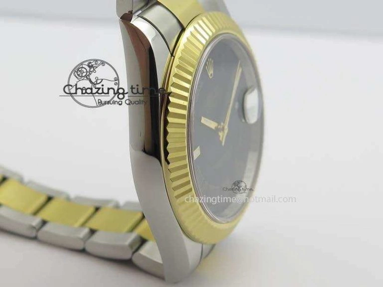DateJust II 116333 SS YG 41mm EW Best Edition Black Dial Black Roman Markers On SS Bracelet A Colorful 3824