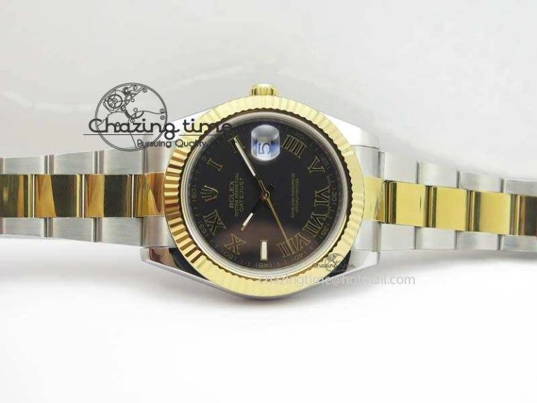 DateJust II 116333 SS YG 41mm EW Best Edition Black Dial Black Roman Markers On SS Bracelet A Colorful 3824
