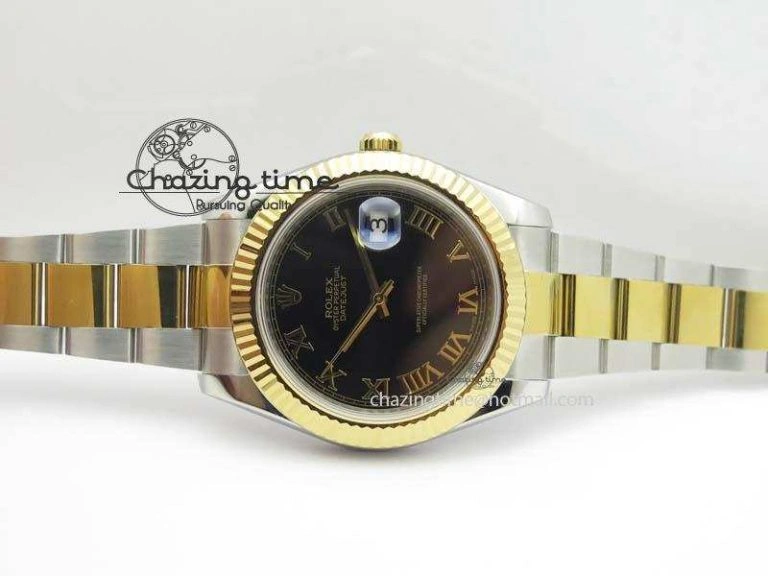 DateJust II 116333 SS YG 41mm EW Best Edition Black Dial Gold Roman Markers On SS Bracelet A Snug 3826