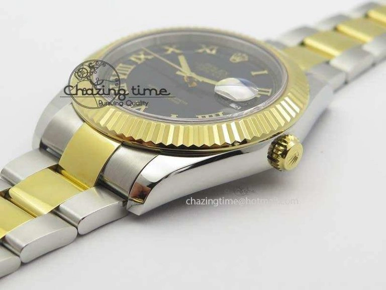 DateJust II 116333 SS YG 41mm EW Best Edition Black Dial Gold Roman Markers On SS Bracelet A Snug 3826