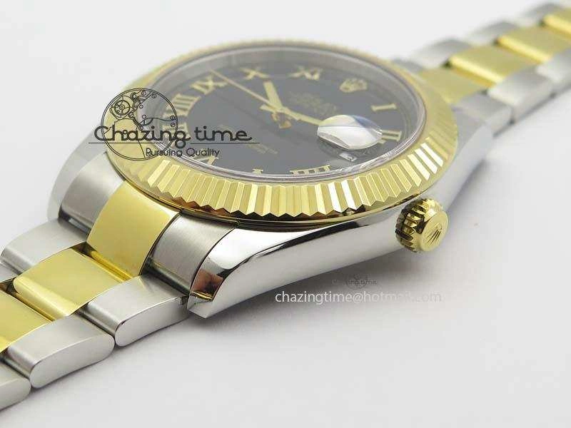 DateJust II 116333 SS YG 41mm EW Best Edition Black Dial Gold Roman Markers On SS Bracelet A Snug 3826