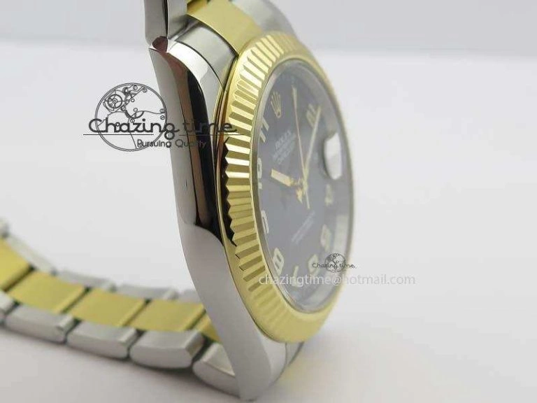 FastDry DateJust II 116333 SS YG 41mm EW Best Edition Black Dial Numeral Markers On SS Bracelet A 3825