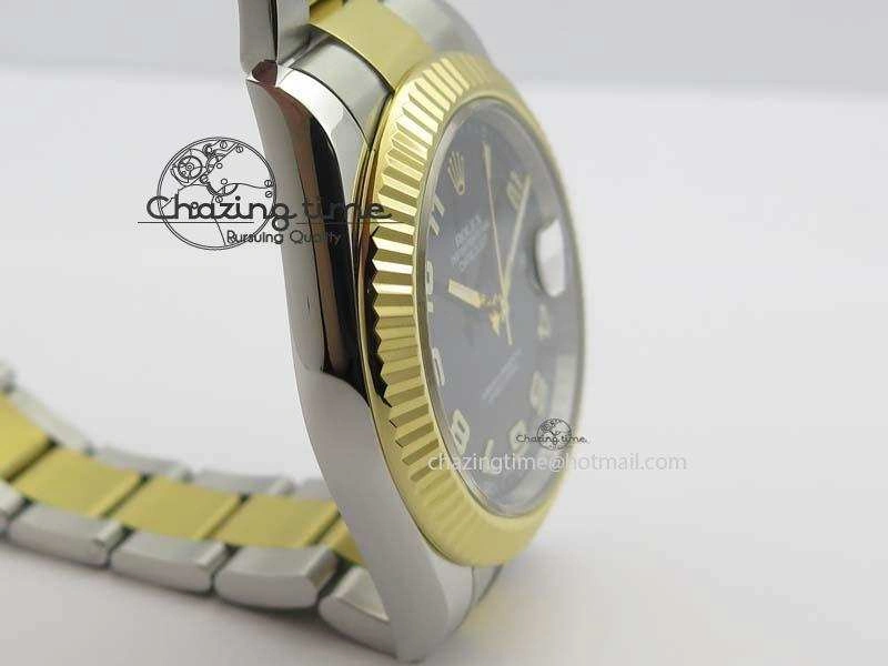 FastDry DateJust II 116333 SS YG 41mm EW Best Edition Black Dial Numeral Markers On SS Bracelet A 3825