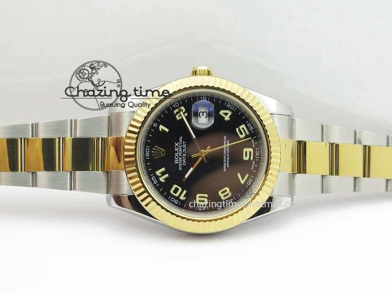 FastDry DateJust II 116333 SS YG 41mm EW Best Edition Black Dial Numeral Markers On SS Bracelet A 3825
