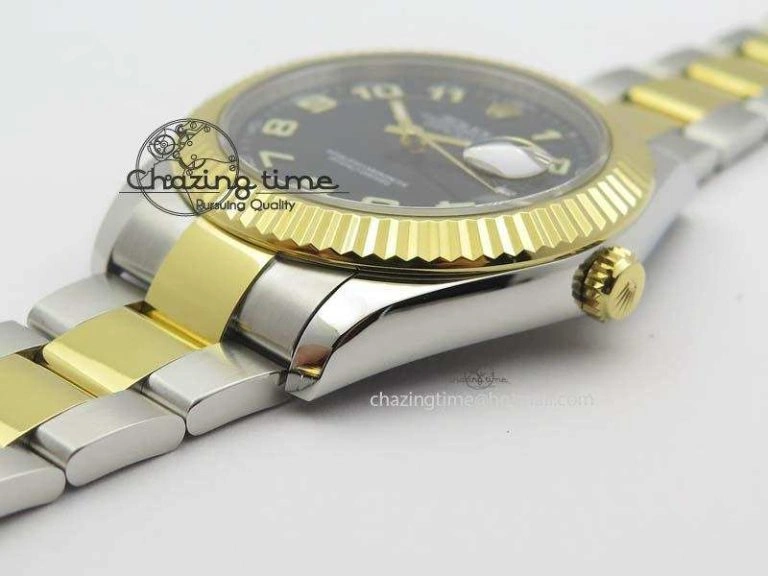 FastDry DateJust II 116333 SS YG 41mm EW Best Edition Black Dial Numeral Markers On SS Bracelet A 3825